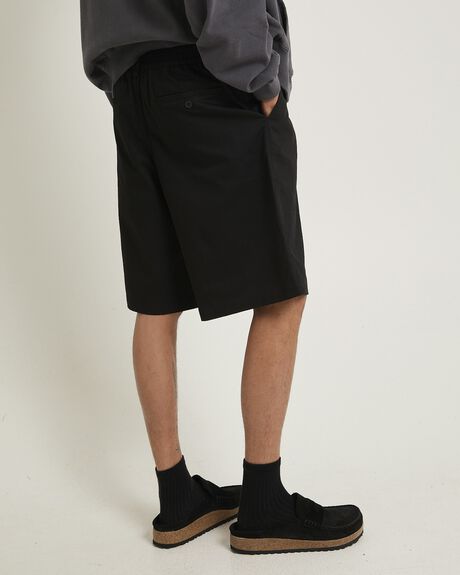 BLACK MENS CLOTHING BLACK NOISE WHITE RAIN SHORTS - BNMW25230-BLK-28