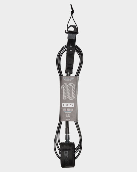 BLACK SURF ACCESSORIES FCS LEASHES - EARA-BLK-10FBLK