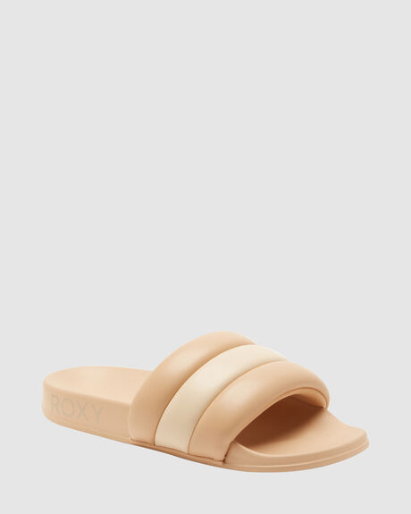 BEIGE WOMENS FOOTWEAR ROXY SLIDES + THONGS - ARJL101131-BGE