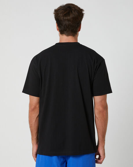 BLACK MENS CLOTHING HUF T-SHIRTS + SINGLETS - TS02107-BLACK