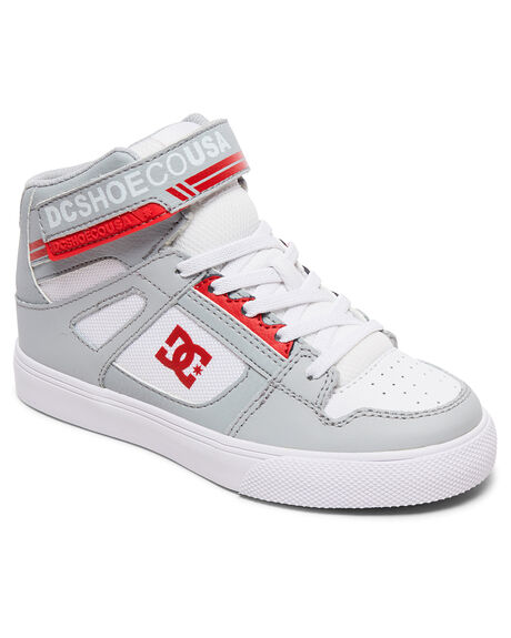 GREY/RED KIDS BOYS DC SHOES SNEAKERS - ADBS300324-GRF