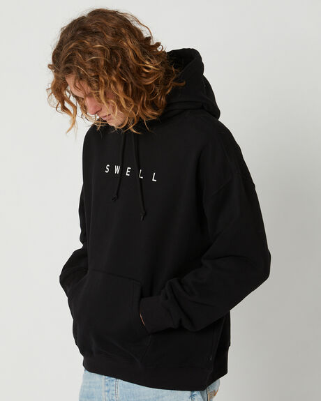 BLACK MENS CLOTHING SWELL HOODIES - SWMS23226BLK