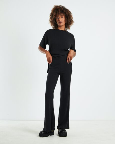 BLACK WOMENS CLOTHING SUBTITLED PANTS - 52628000022