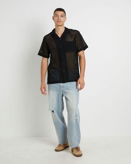 BLACK MENS CLOTHING ARVUST SHIRTS - 1000106341-BLK-S