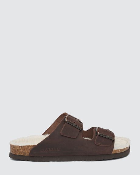 BROWN WOMENS FOOTWEAR GENUINS SLIDES + THONGS - G103439-36