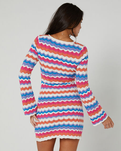 CORAL STRIPE WOMENS CLOTHING MINKPINK DRESSES - MG2401850-CORSTR