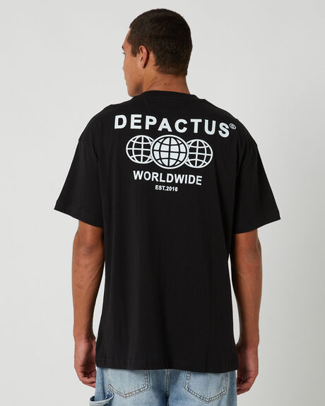 BLACK MENS CLOTHING DEPACTUS T-SHIRTS + SINGLETS - DEMS23251-BLK