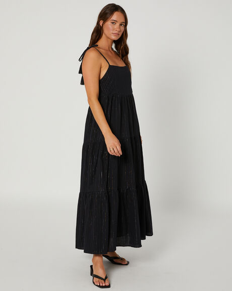 BLACK LUREX WOMENS CLOTHING CHARLIE HOLIDAY DRESSES - MBW6018BLX
