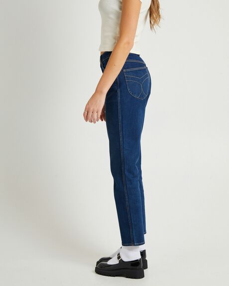 DARK VINTAGE BLUE WOMENS CLOTHING ROLLAS JEANS - GPW0001221-DNM