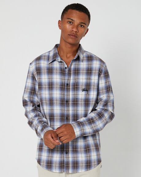 BLACK BLUE MENS CLOTHING STUSSY SHIRTS - ST036402BLACK