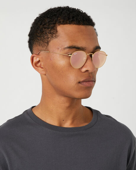 MATTE GOLD BROWN MENS ACCESSORIES RAY-BAN SUNGLASSES - 0RB344750112Z2