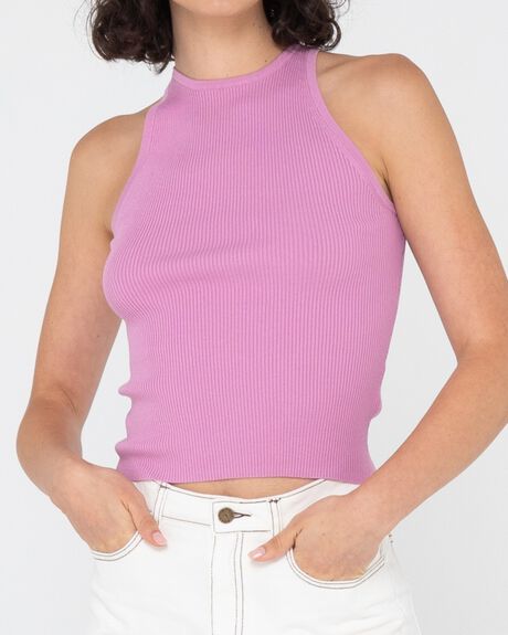PINK WOMENS CLOTHING RUSTY T-SHIRTS + SINGLETS - S22-TSL0599-VPK-06