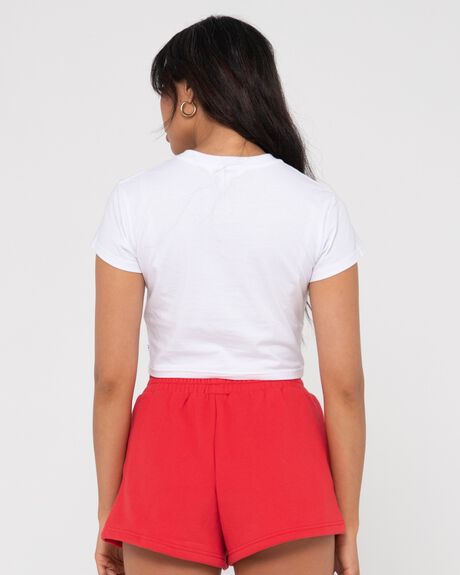 WHITE WOMENS CLOTHING RUSTY T-SHIRTS + SINGLETS - S23-TTL1294-WHT-06
