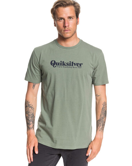AGAVE GREEN MENS CLOTHING QUIKSILVER GRAPHIC TEES - EQYZT05702-GZC0