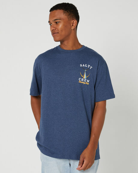 NAVY HEATHER MENS CLOTHING SALTY CREW GRAPHIC TEES - 20035092NAVHEA