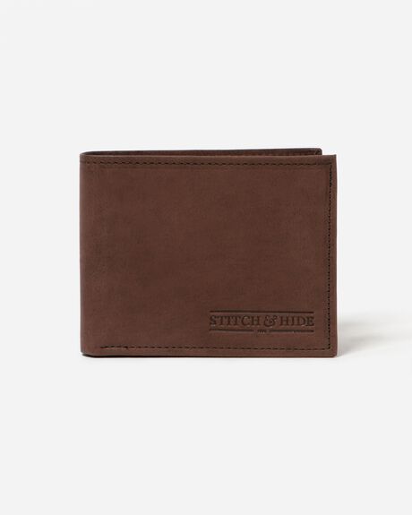 BROWN MENS ACCESSORIES STITCH AND HIDE WALLETS - MW_CASPER_BROWN