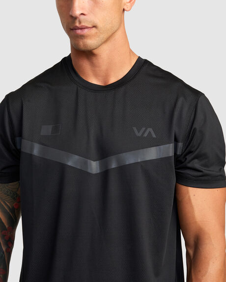 BLACK MENS CLOTHING RVCA GRAPHIC TEES - AVYKT00269-BLK