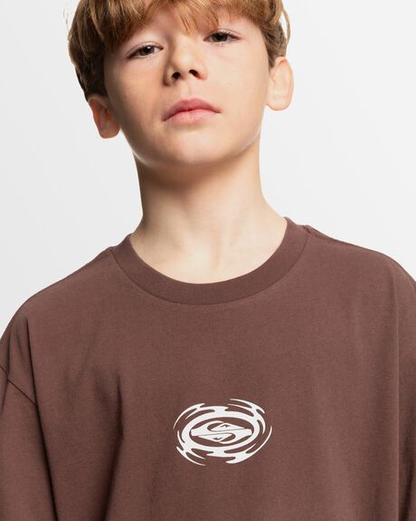 BROWN STONE KIDS YOUTH BOYS QUIKSILVER T-SHIRTS + SINGLETS - UQBZT03445-RRZ0