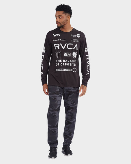 BLACK MENS CLOTHING RVCA GRAPHIC TEES - R315094-BLK