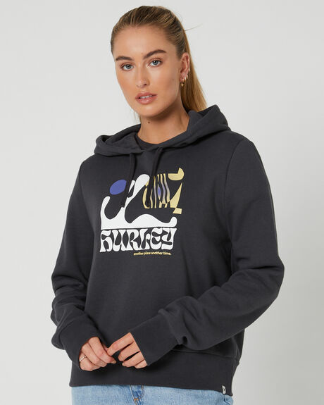 DARK STONE GREY WOMENS CLOTHING HURLEY HOODIES - AWFL23Q1ATDKS