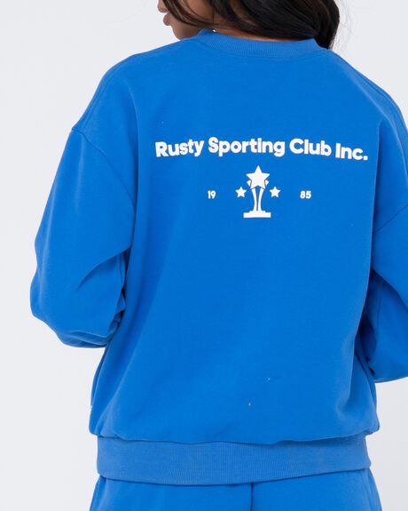 DAZZLING BLUE WOMENS CLOTHING RUSTY JUMPERS + HOODIES - W23-FTL0777-DAZ-06