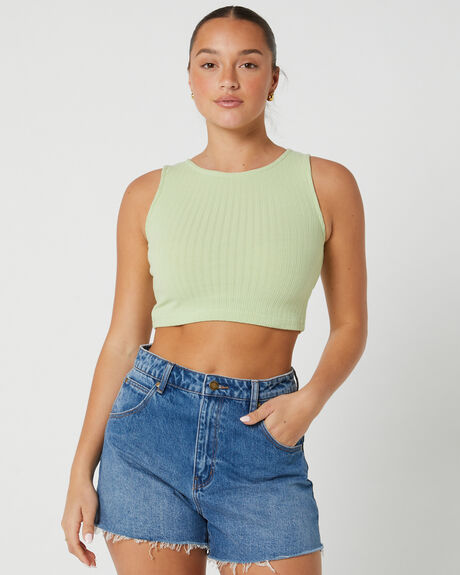 FIG GREEN WOMENS CLOTHING RUSTY T-SHIRTS + SINGLETS - TSL0625-FIG