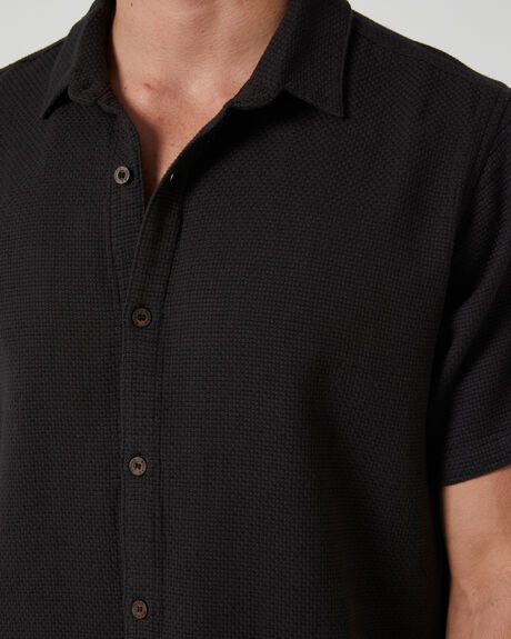WASHED BLACK MENS CLOTHING ROLLAS SHIRTS - S41H14-0056