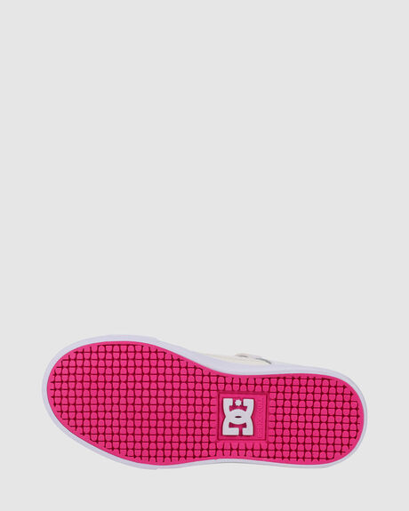 WHITE/PINK/BLUE KIDS GIRLS DC SHOES SNEAKERS - ADGS100099-TPU