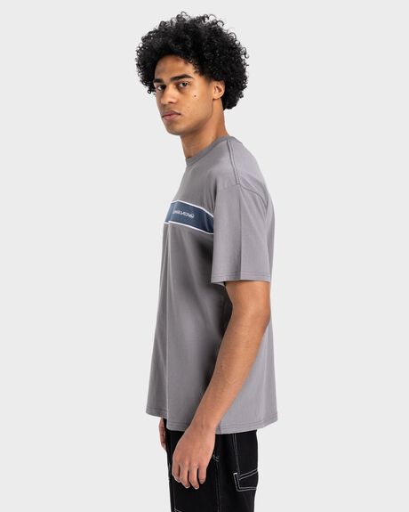 STEEL GRAY MENS CLOTHING QUIKSILVER T-SHIRTS + SINGLETS - UQYKT03300-KNF0