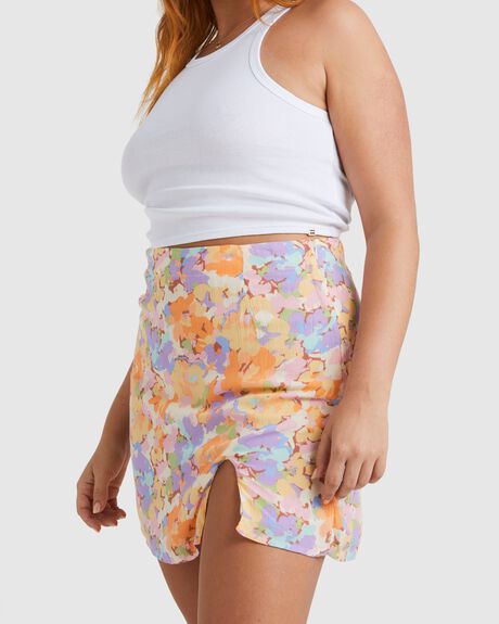 WHITE MULTI WOMENS CLOTHING BILLABONG SKIRTS - UBJWK00143-WCC0