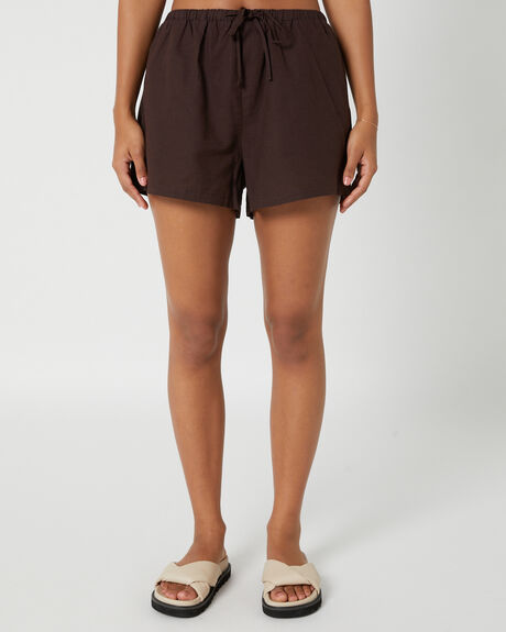 CHOCOLATE WOMENS CLOTHING THE HIDDEN WAY SHORTS - HWWS24409-CHO