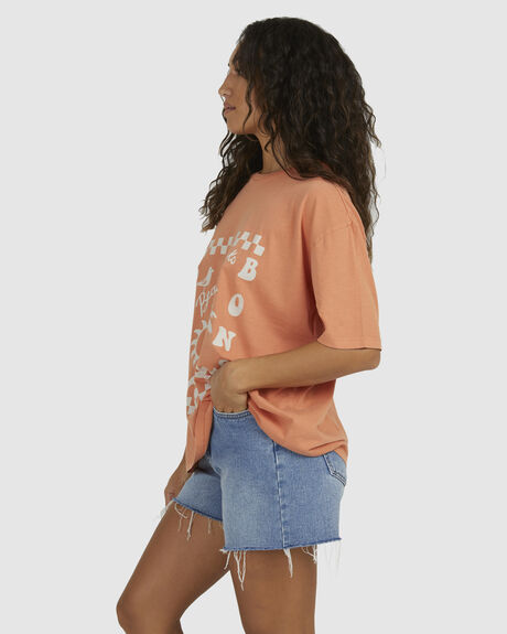 PECAN WOMENS CLOTHING BILLABONG T-SHIRTS + SINGLETS - UBJZT00258-PCN