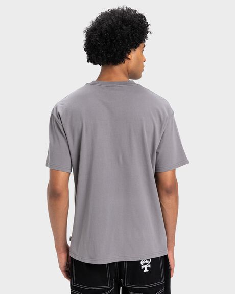STEEL GRAY MENS CLOTHING QUIKSILVER T-SHIRTS + SINGLETS - UQYKT03300-KNF0