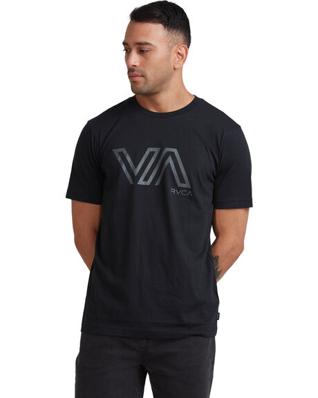 BLACK MENS CLOTHING RVCA BASIC TEES - RV-R317087-BLK