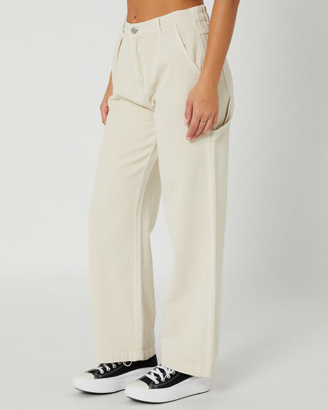 CREAM WOMENS CLOTHING STUSSY PANTS - ST112613CRM