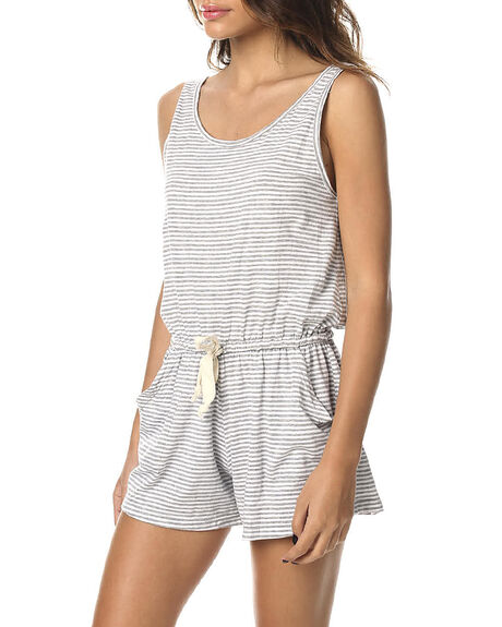 TILLY GREY STRIPE WOMENS CLOTHING THE BARE ROAD PLAYSUITS + OVERALLS - 6-9-1407-3-11BGSTR