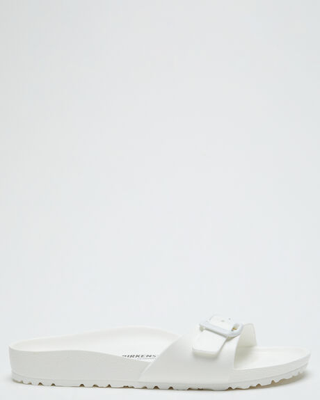WHITE WOMENS FOOTWEAR BIRKENSTOCK SLIDES - 128183WHT