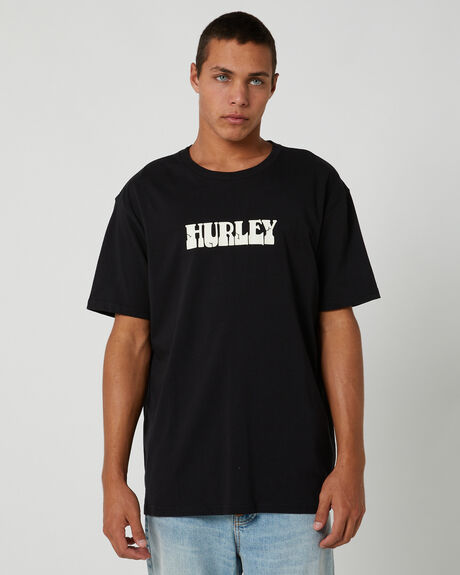 BLACK MENS CLOTHING HURLEY T-SHIRTS + SINGLETS - MTSAU24WOR-BLK