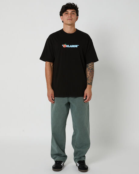SOLID BLACK MENS CLOTHING XLARGE T-SHIRTS + SINGLETS - XL024W1008-BLA