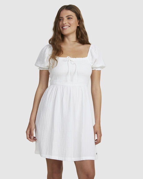 BRIGHT WHITE WOMENS CLOTHING ROXY DRESSES - URJWD03206-WBB0