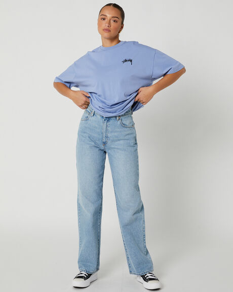 DUSTY BLUE WOMENS CLOTHING STUSSY T-SHIRTS + SINGLETS - ST131009DUS