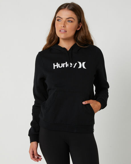 BLACK WOMENS CLOTHING HURLEY HOODIES - HAGFL21OOH010