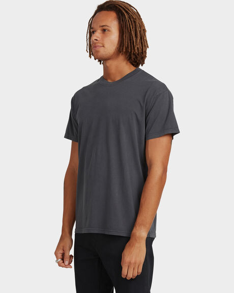 WASHED BLACK MENS CLOTHING BILLABONG BASIC TEES - UBYZT00162-WAA