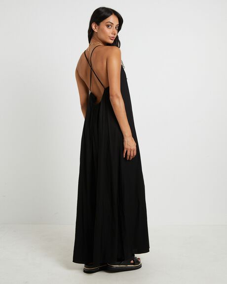 BLACK WOMENS CLOTHING SUBTITLED DRESSES - SBWS24727-BLK-XXS