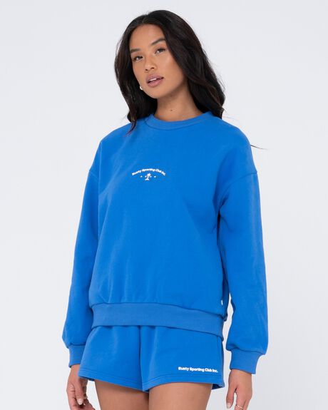 DAZZLING BLUE WOMENS CLOTHING RUSTY JUMPERS + HOODIES - W23-FTL0777-DAZ-06