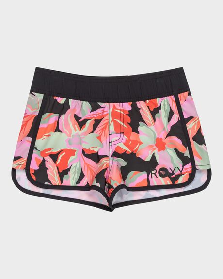 ANTHRACITE THE MOVES FLORAL KIDS YOUTH GIRLS ROXY SWIMWEAR - ERGBS03124-KVJ6
