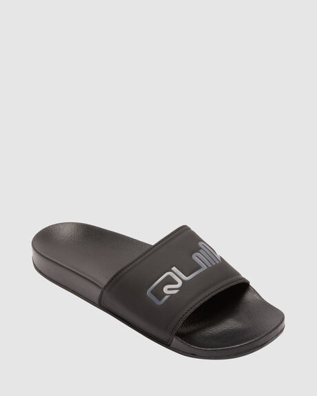 BLACK MENS FOOTWEAR QUIKSILVER SLIDES + THONGS - AQYL101167-KVJ3