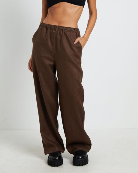 BROWN WOMENS CLOTHING SUBTITLED PANTS - 1000105880-BRN-XXS