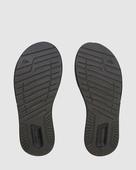 BLACK GREY BROWN MENS FOOTWEAR QUIKSILVER SLIDES + THONGS - AQYL101250-XKSC