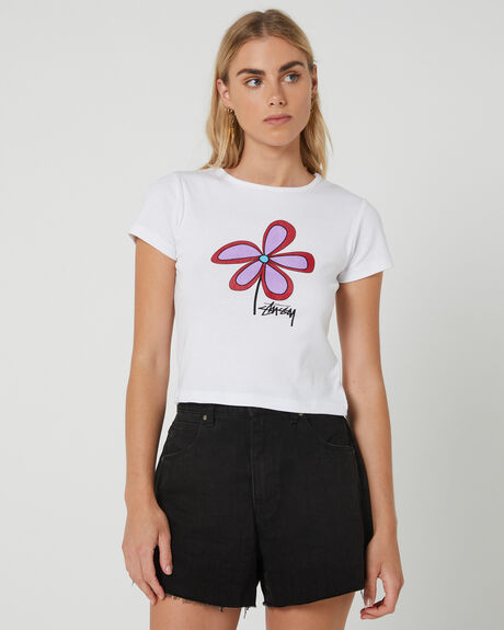 WHITE WOMENS CLOTHING STUSSY TEES - ST135000WHI
